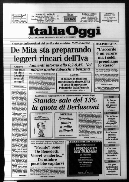 Italia oggi : quotidiano di economia finanza e politica